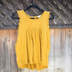 Lucky Brand Yellow Ruffle Blouse